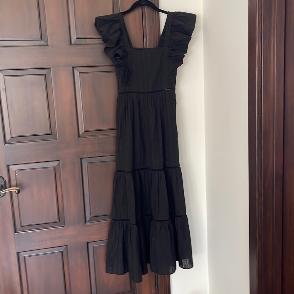 H&M Black Eyelet Maxi Dress